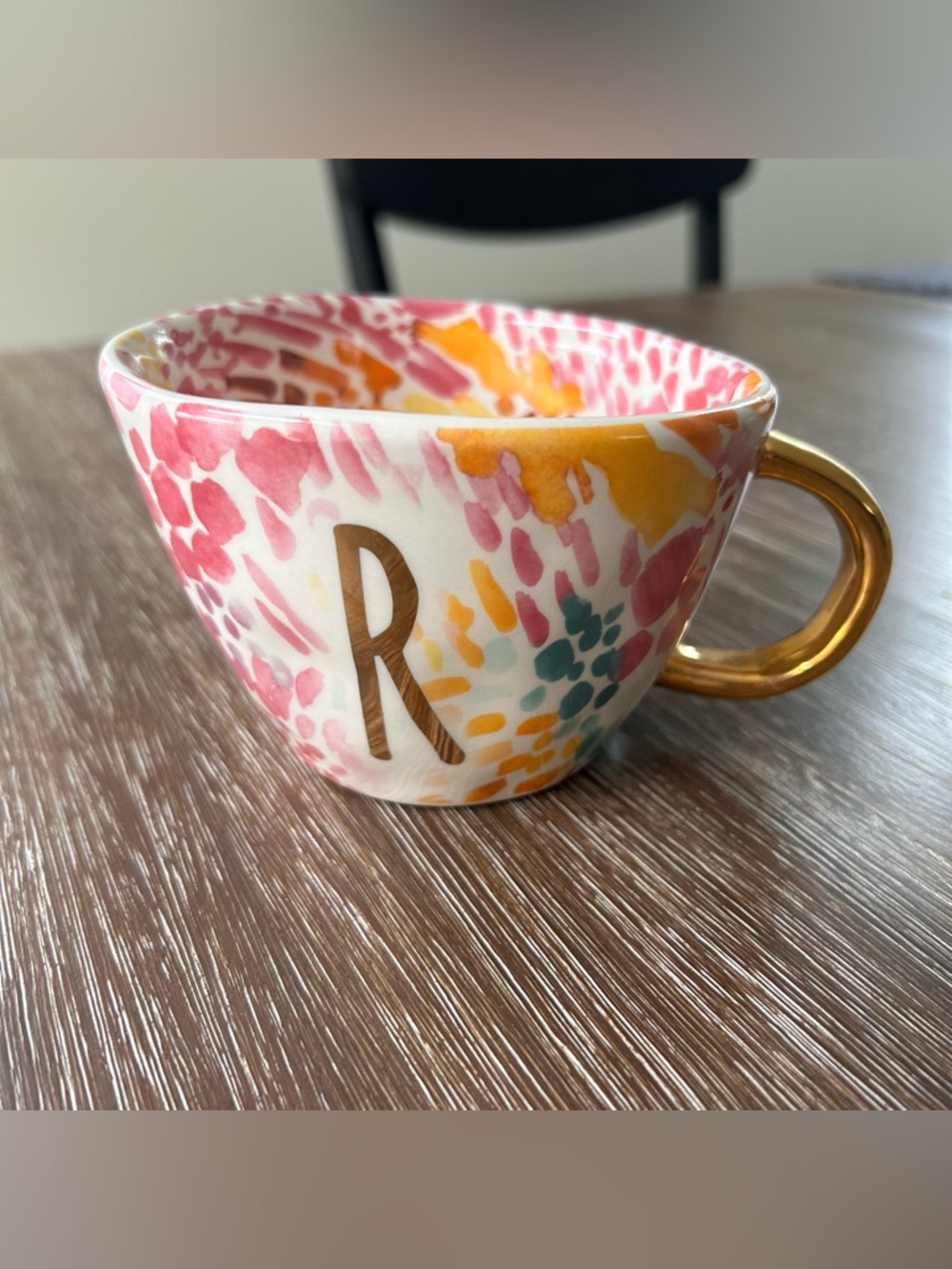Sara B. Hello Beautiful Watercolor Initial Mug "R" - Sara Berrenson